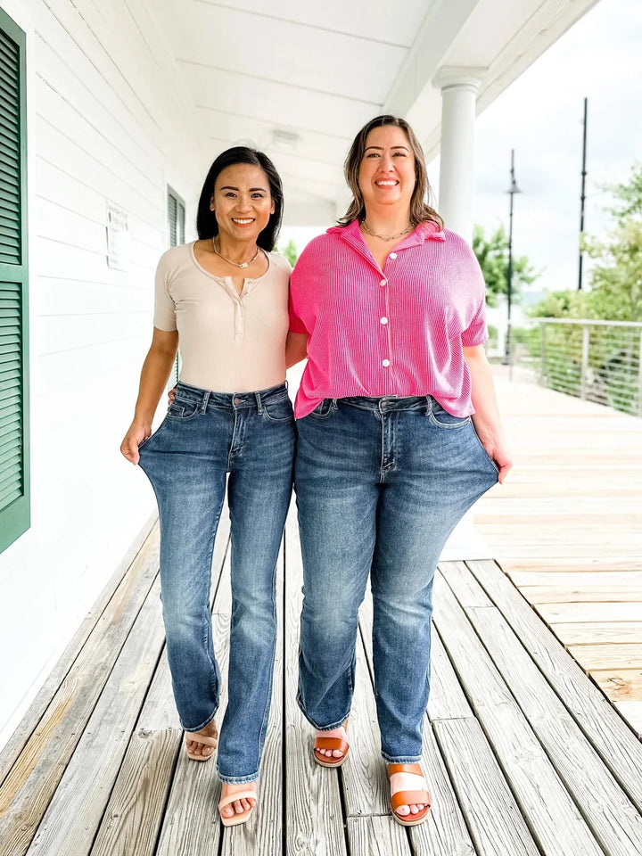 Curvelle™ – High-Stretch Tummy Control Bootcut Jeans + 50% OFF