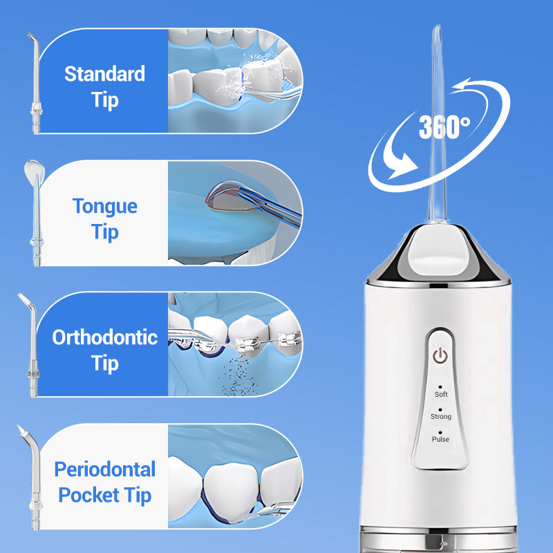 Pulsera™ – Cordless Water Flosser with 3 Modes &amp; 4 Precision Jet Tips + 50% OFF
