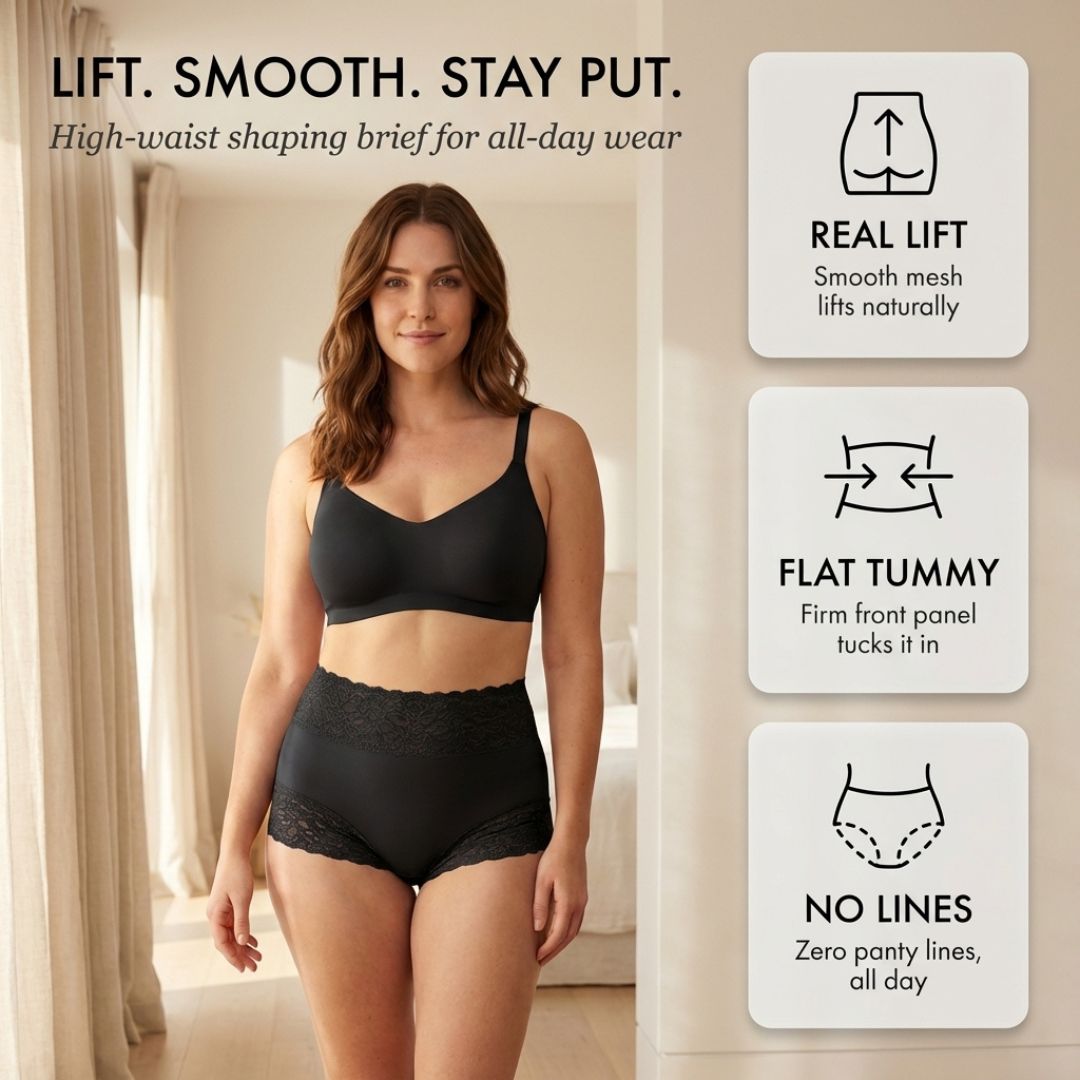 Curvelle™ – Butt Lifter Smoothing Brief | High-Waist Tummy Control Shapewear Shorts + 50% OFF
