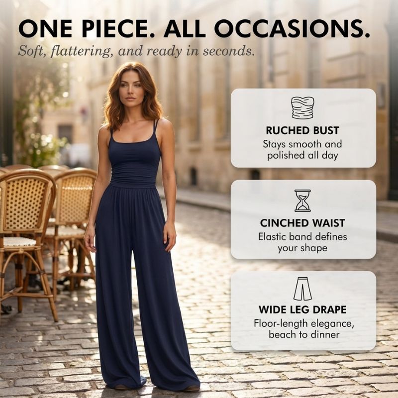 Camisara™ – Ruched Bust, Criss-Cross Back &amp; Wide-Leg Women&