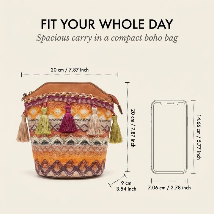 Threadwell™ – Woven Saddle Blanket Boho Tassel Crossbody Bag + 50% OFF
