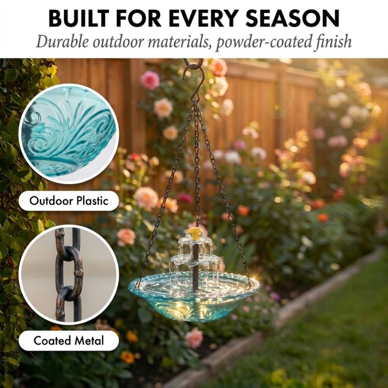 Bower™ – Solar Cascade Hanging Bird Bath Fountain + 50% OFF
