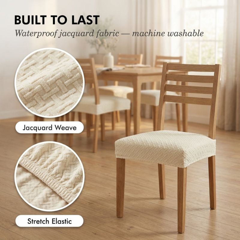 Loomfield™ – Waterproof Stretch Jacquard Dining Chair Seat Cover + 50% OFF