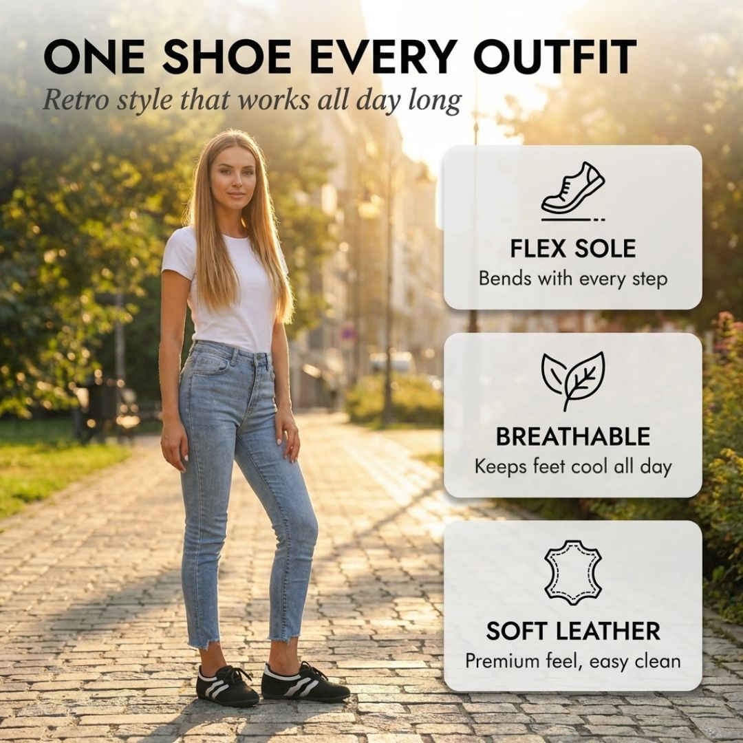 Cobbleway™ – Retro Wave Stripe PU Leather Lace-Up Women&