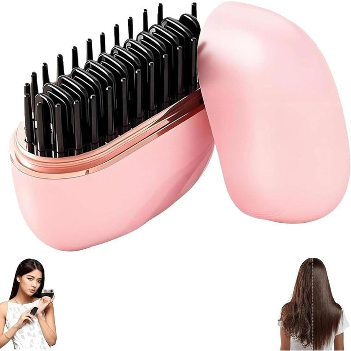 Miravel – Mini Cordless Hair Straightener Brush with 30s Fast Heat &amp; USB-C Charging + 50% OFF