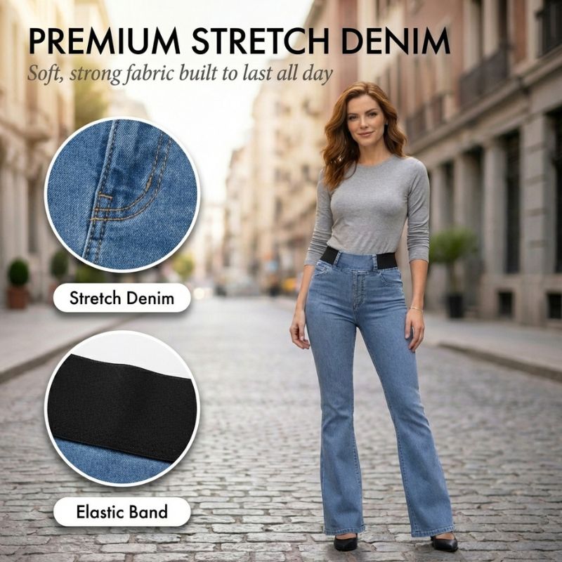 Striden™ – High-Waist Elastic Stretch Flare Denim Jeans + 50% OFF