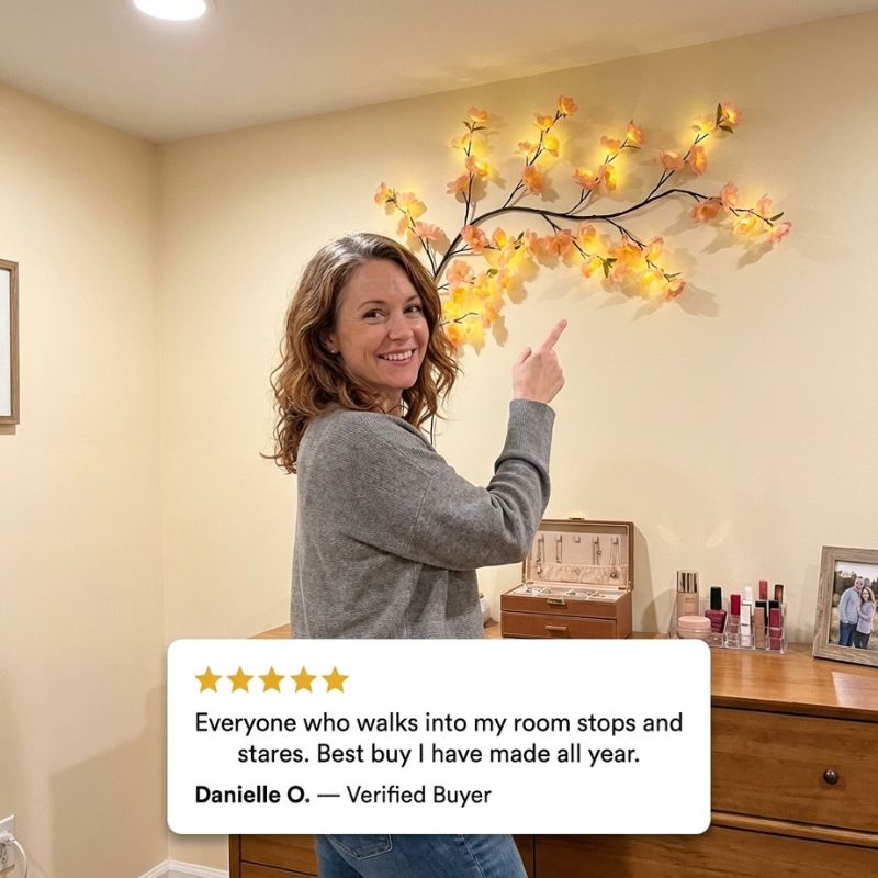 Bloomdusk™ – Bendable Cherry Blossom Vine LED Wall Light + 50% OFF