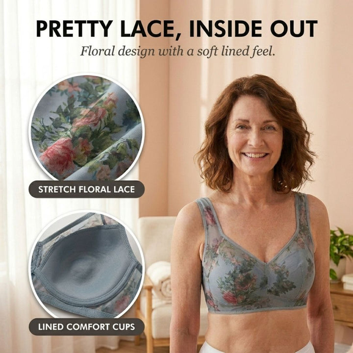 Bloomere™ – Wire-Free Lace Comfort Bra with Buttonless Pull-On Design + 50% OFF