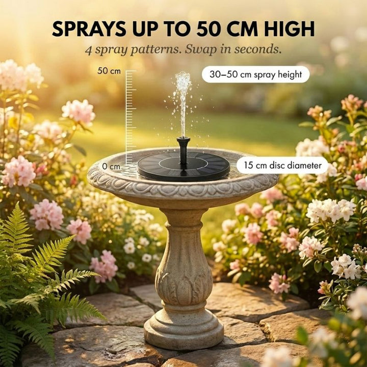 SunPerch™ – Solar Floating Fountain Pump for Bird Baths &amp; Garden Ponds + 50% OFF
