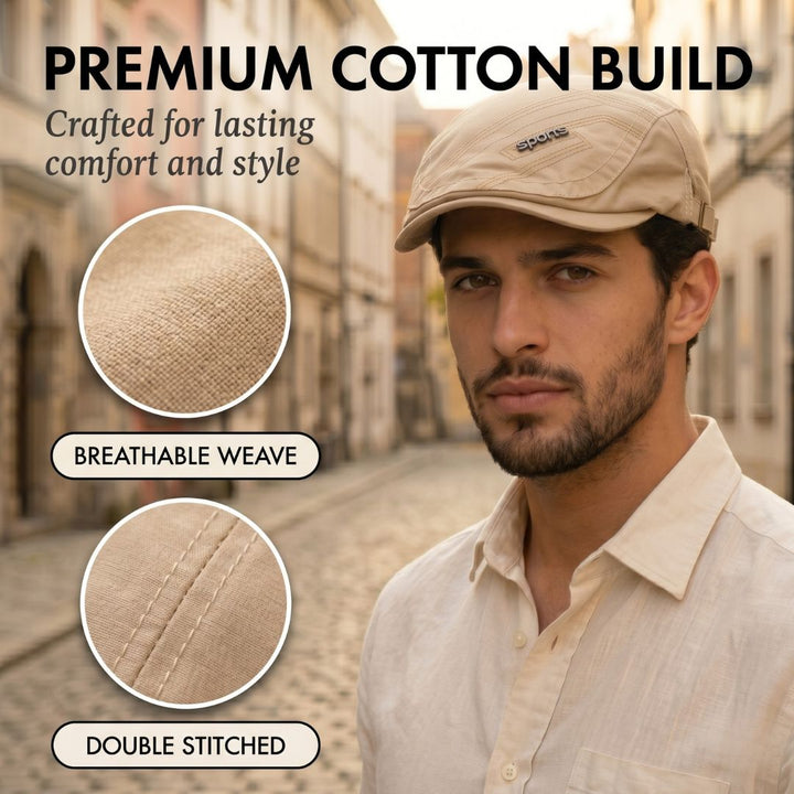 Tweedmoor™ – Breathable Cotton Heritage Flat Cap with Adjustable Buckle Fit + 50% OFF