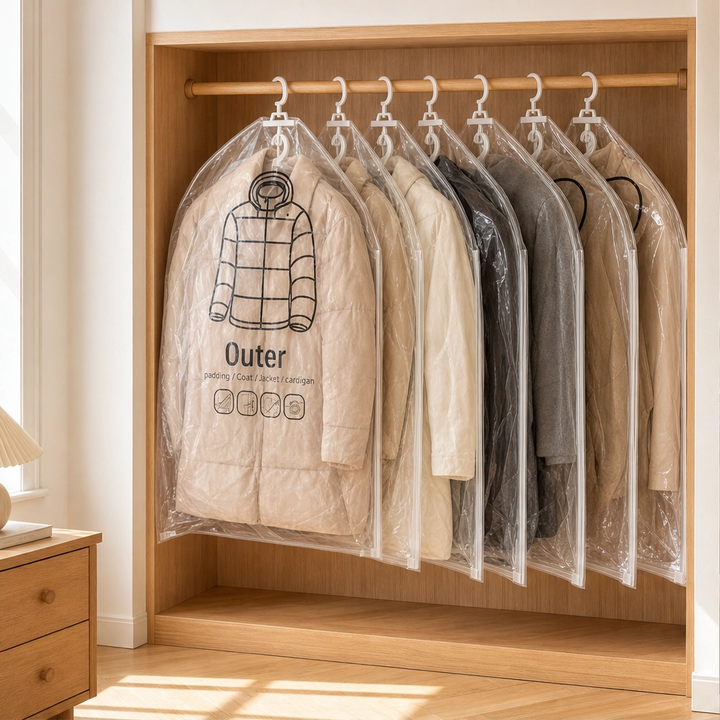 Hushvault™ – Hanging Vacuum Storage Bags for Coats, Jackets &amp; Closet Organization + 50% OFF