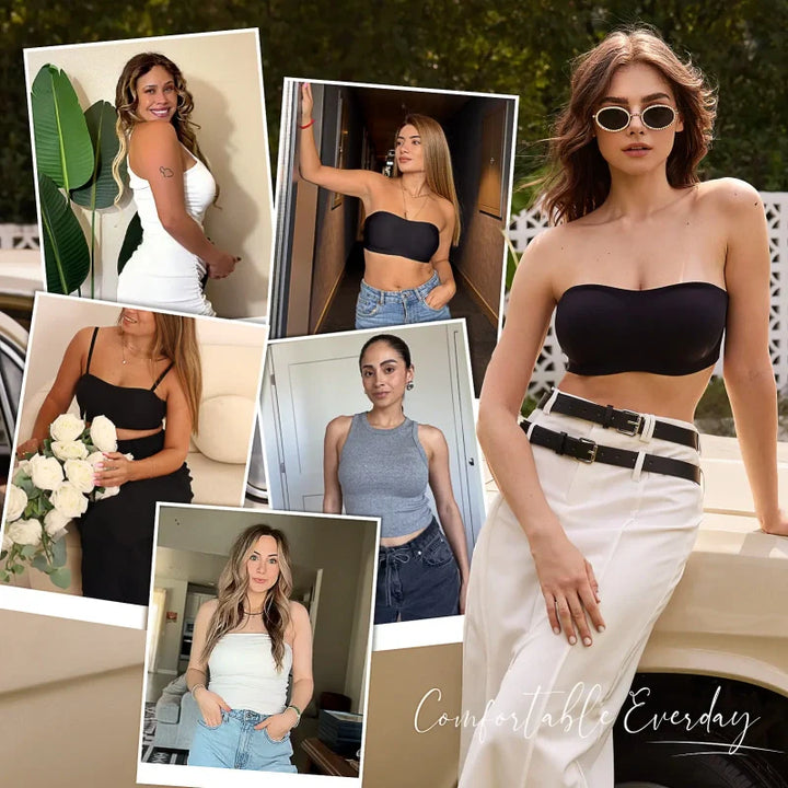 Bareli™ – Invisible Push-Up Strapless Bandeau Bra with Anti-Slip Grip + 50% OFF