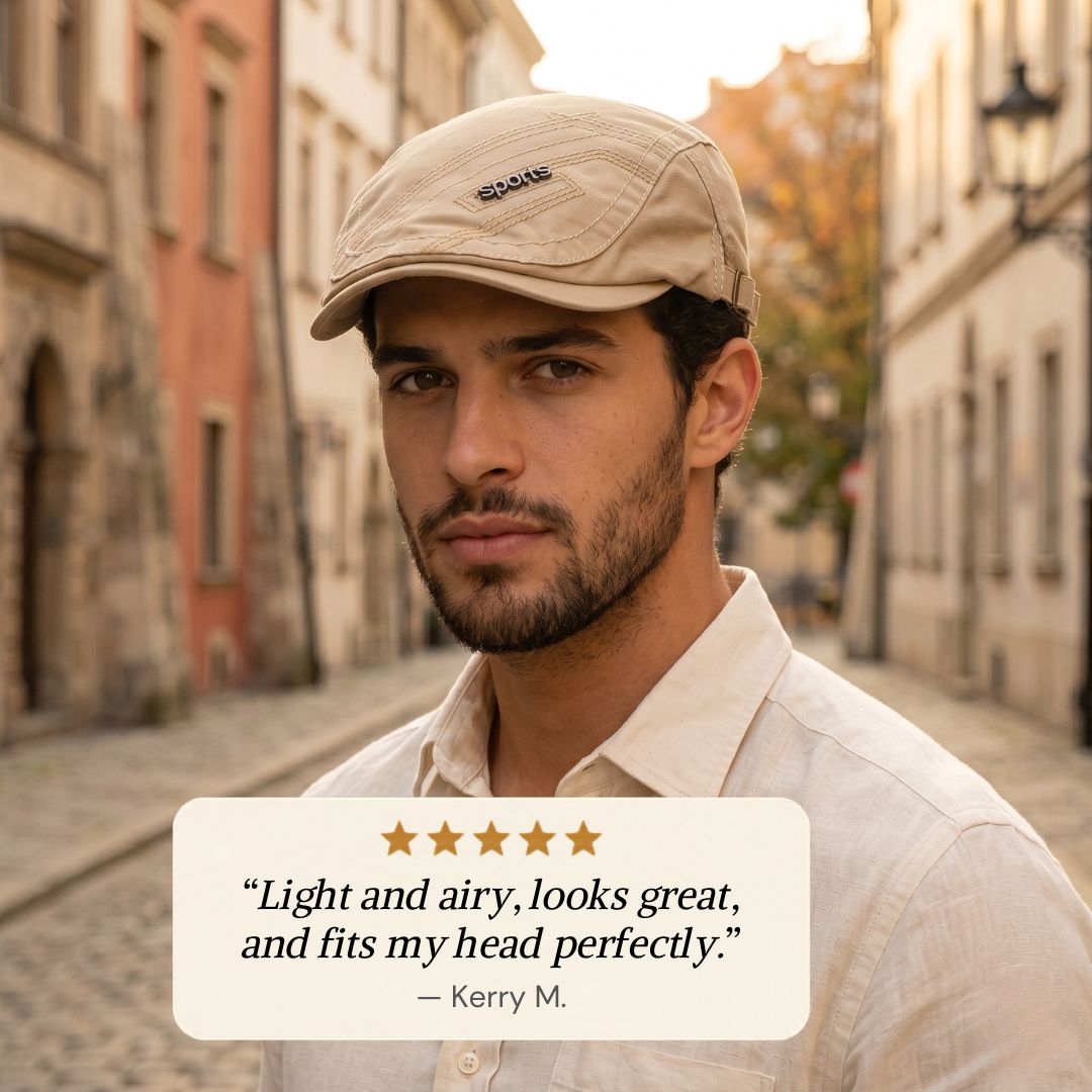 Tweedmoor™ – Breathable Cotton Heritage Flat Cap with Adjustable Buckle Fit + 50% OFF