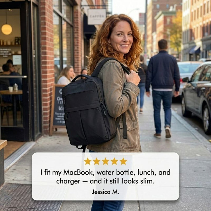 Stowra™ – Slim Mini Backpack with Laptop Compartment &amp; 5-Pocket Organization + 50% OFF