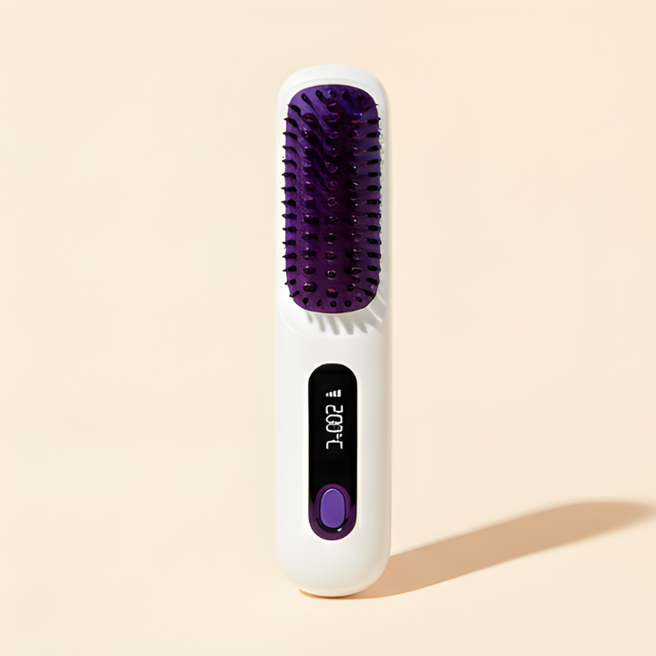 Velura™ – Cordless Ceramic Heated Hair Straightener Brush + 50% OFF