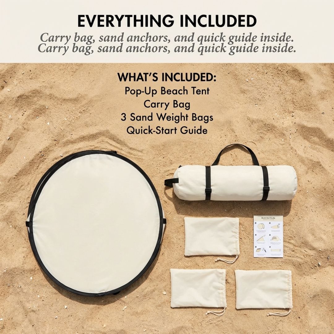 Shorecove™ – Pop-Up Beach Tent with UPF 50+ Sun Protection &amp; 360° Airflow + 50% OFF