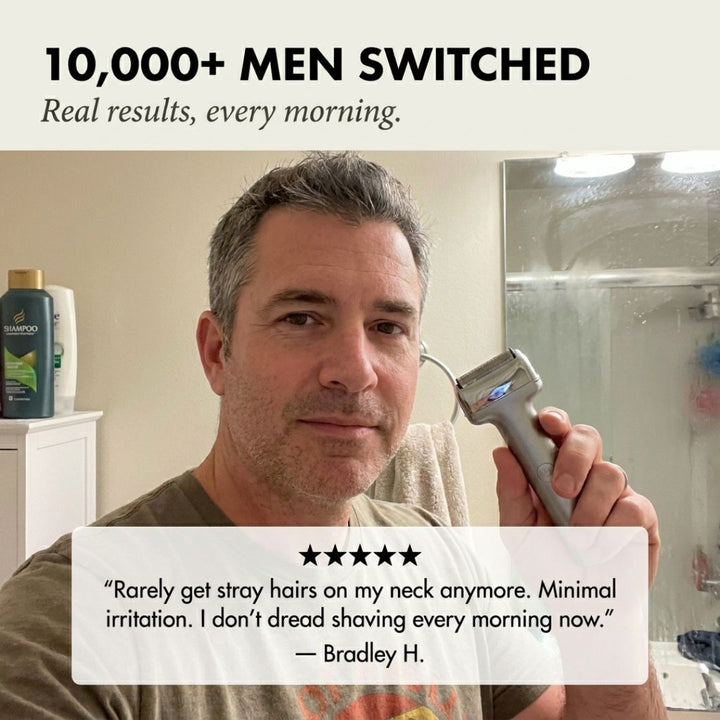 Temper™ – Wide Foil, Tilt Head &amp; IPX6 Rechargeable Electric Shaver for Men + 50% OFF