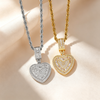 Coeurelle™ – Double Heart Pavé Pendant Necklace with Twisted Rope Chain + 50% OFF