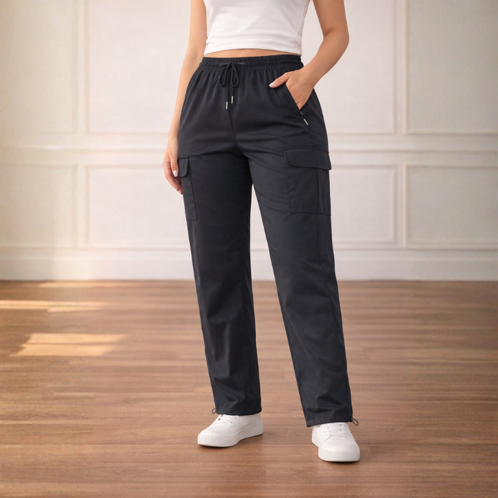 Drifthem™ – Lightweight Cargo Pants with Zipper Pocket, Drawstring Waist, Wide-Leg Fit – 2-Pack Women&