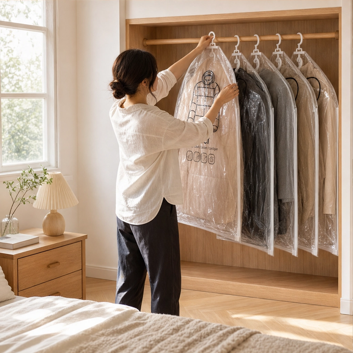 Hushvault™ – Hanging Vacuum Storage Bags for Coats, Jackets &amp; Closet Organization + 50% OFF