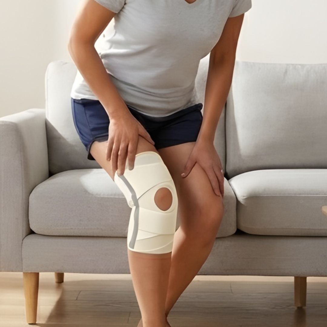 FlexAnchor™ – Open-Patella Knee Brace with V-Strap Support &amp; Spring Stabilizers + 50% OFF