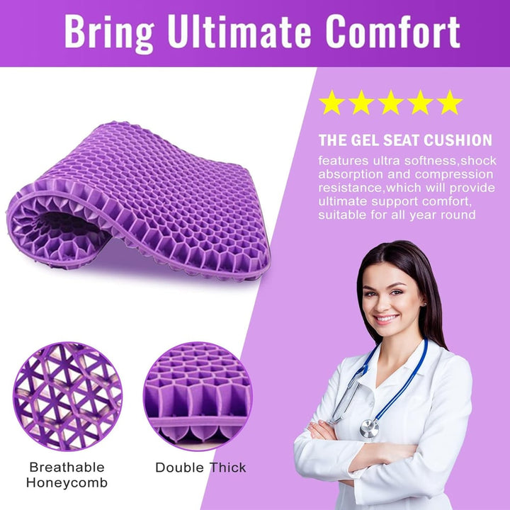 Hivecore™ – Double-Layer Honeycomb Gel Seat Cushion for All-Day Comfort &amp; Pain Relief + 50% OFF