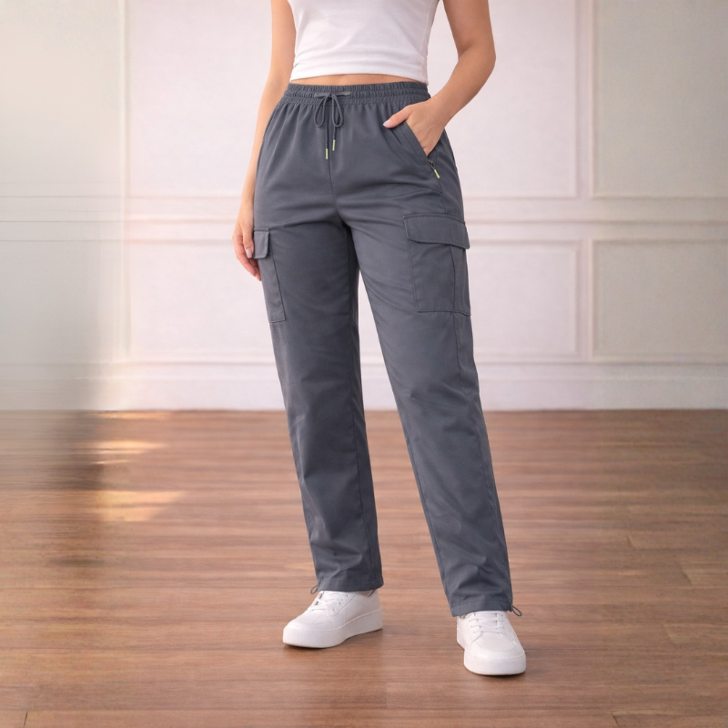 Drifthem™ – Lightweight Cargo Pants with Zipper Pocket, Drawstring Waist, Wide-Leg Fit – 2-Pack Women&