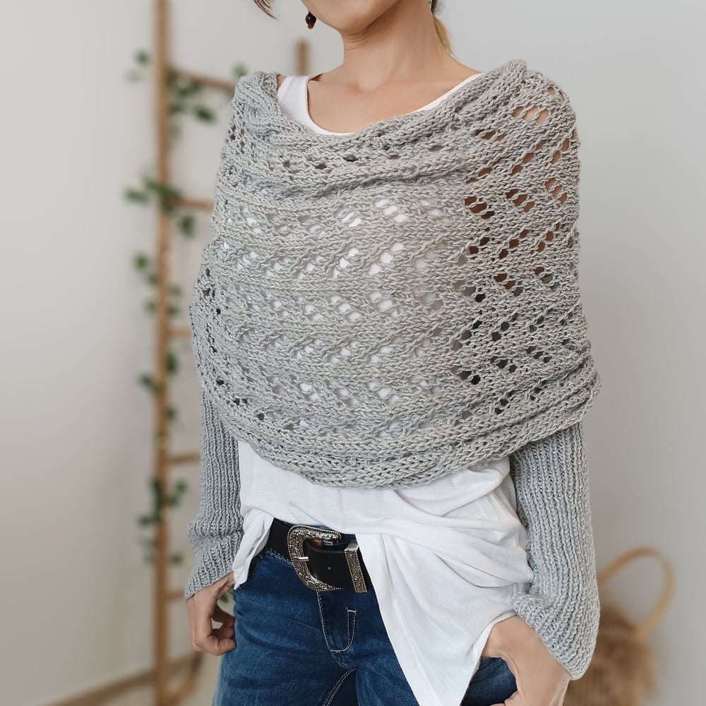The AuraKnit Cable Wrap – Versatile Knitted Shrug for Women + 50% OFF