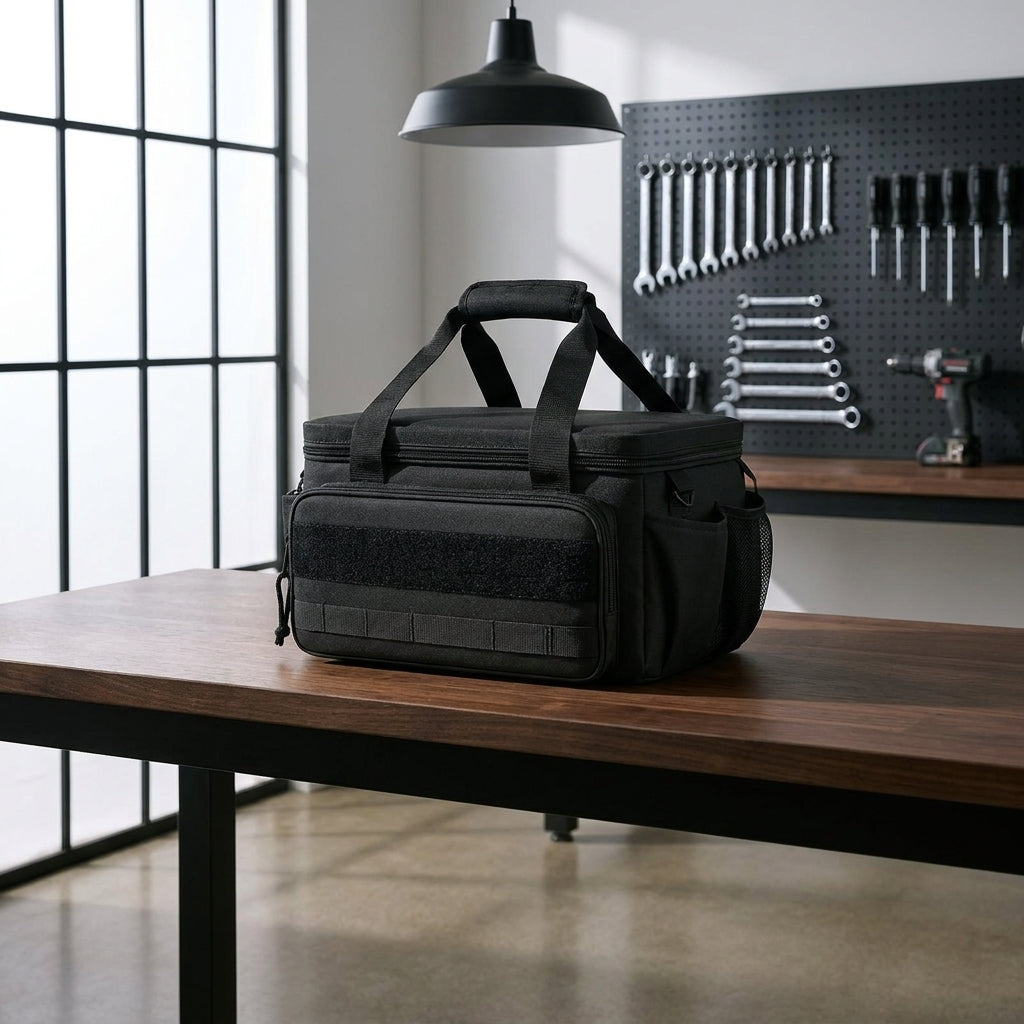 Haulcraft™ – Heavy-Duty Canvas Tool Bag with MOLLE Panel &amp; Padded Dual Handles + 50% OFF