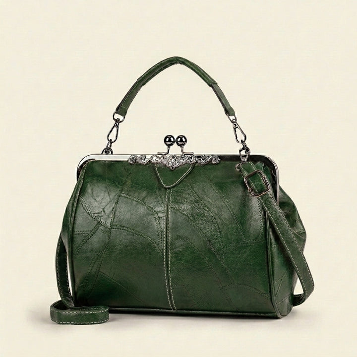 Maisella™ – Vintage Kiss-Lock Leather Crossbody Handbag + 50% OFF