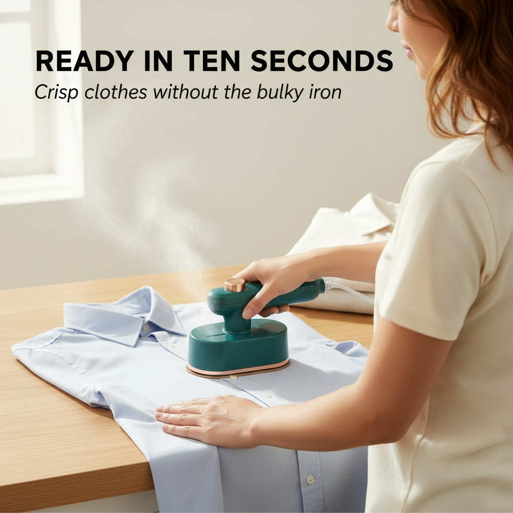 Pressley™ – 2-in-1 Handheld Steam Iron with 10-Second Heat &amp; Titanium Plate + 50% OFF