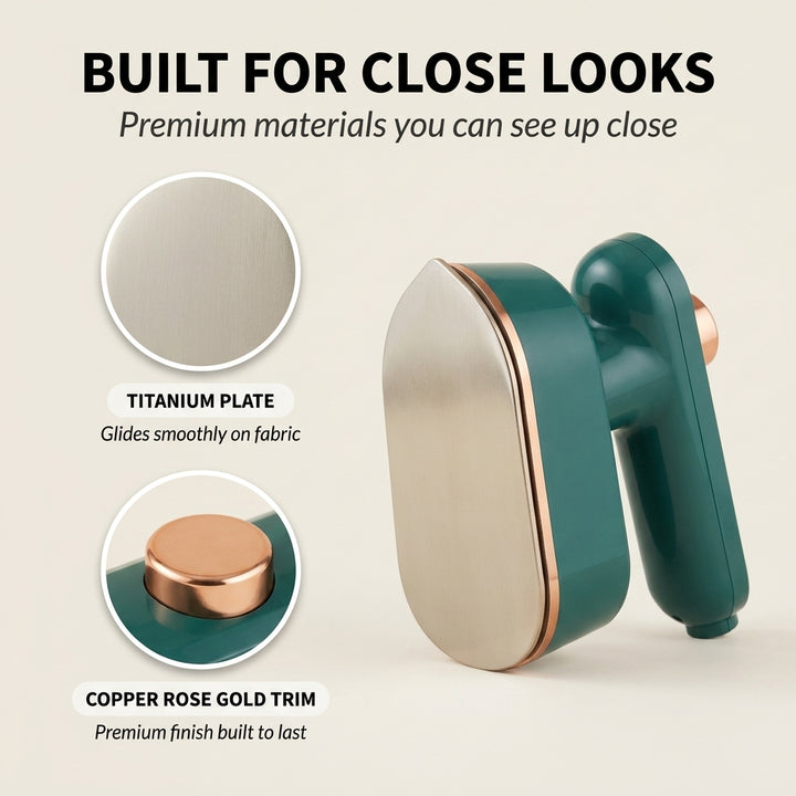 Pressley™ – 2-in-1 Handheld Steam Iron with 10-Second Heat &amp; Titanium Plate + 50% OFF