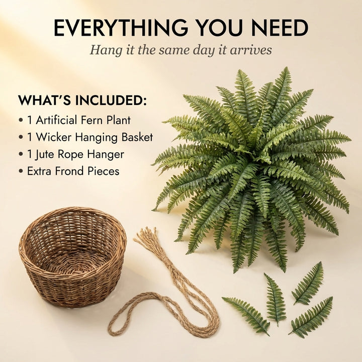 Verdant™ – Lifelike Cascading Fronds, UV-Resistant, Zero Maintenance Hanging Fern Plant + 50% OFF