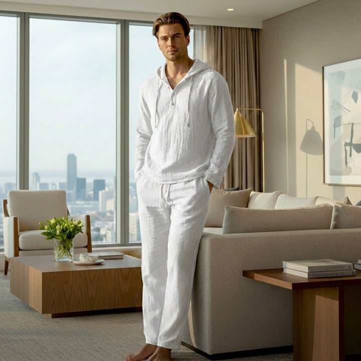 Flaxen™ – Soft Linen-Cotton Hoodie &amp; Pants Men&