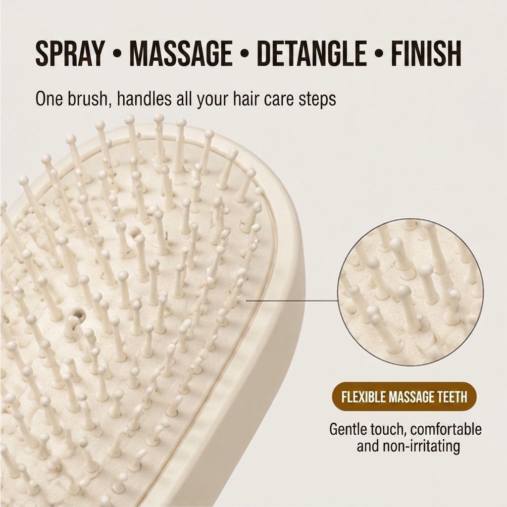 Glissette™ – 2-in-1 Misting Detangle &amp; Massage Hair Brush + 50% OFF