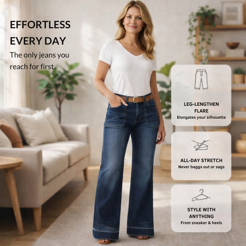 Hemworth™ – Vintage Stretch Flare Jeans for Women - 50% OFF