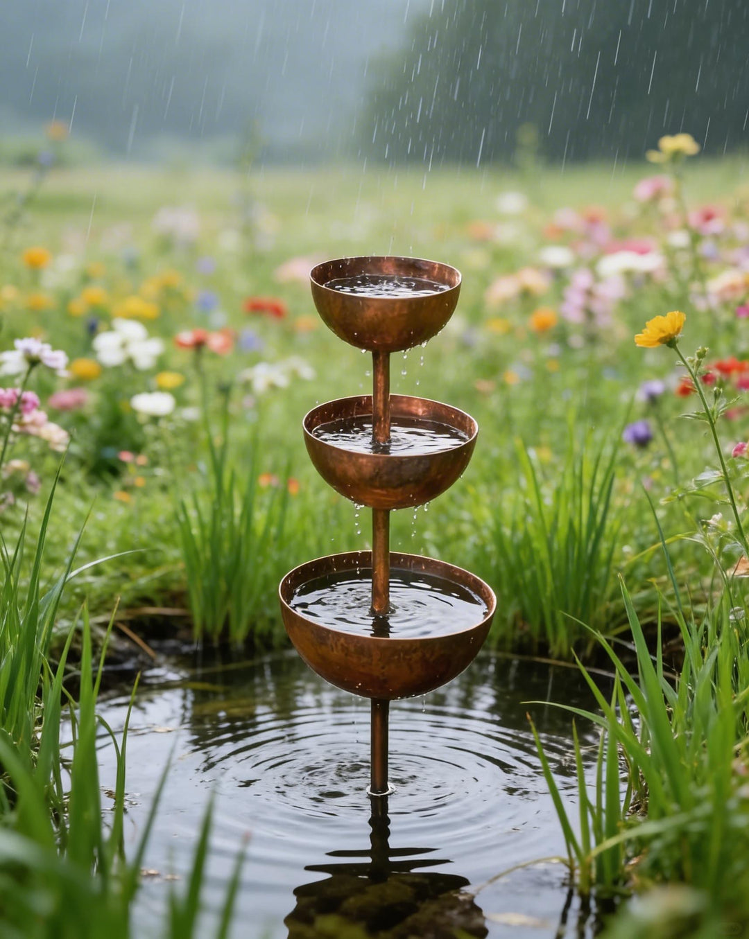 The AuraFlow Rain Catcher — Plant Support &amp; Metal Garden Ornament + 50% OFF