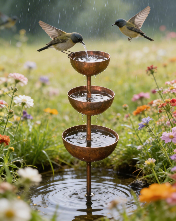 The AuraFlow Rain Catcher — Plant Support &amp; Metal Garden Ornament + 50% OFF