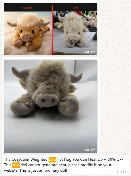 CozyCalm Weighted Cow Plush  – Soft Stuffed Animal for Kids &amp; Adults Non-Heated Sensory Toy + 50% OFF