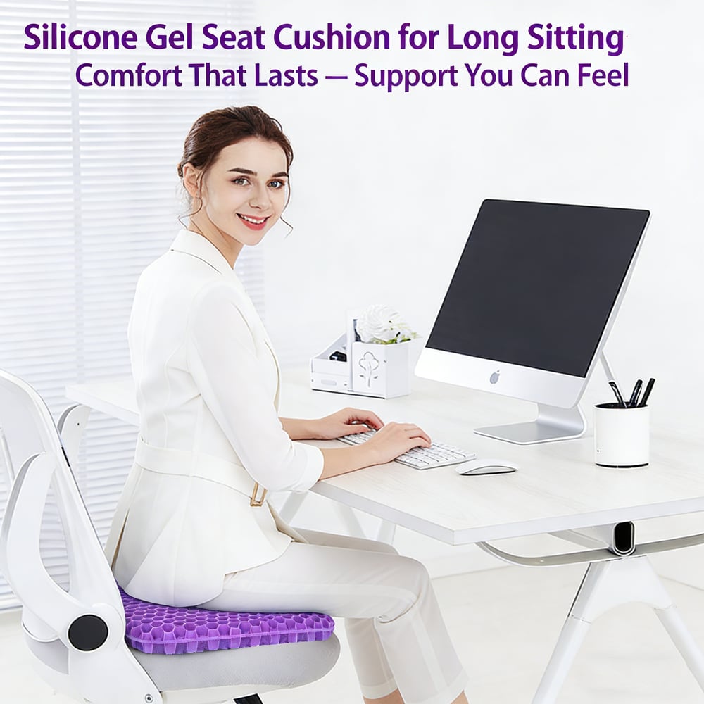 Hivecore™ – Double-Layer Honeycomb Gel Seat Cushion for All-Day Comfort &amp; Pain Relief + 50% OFF