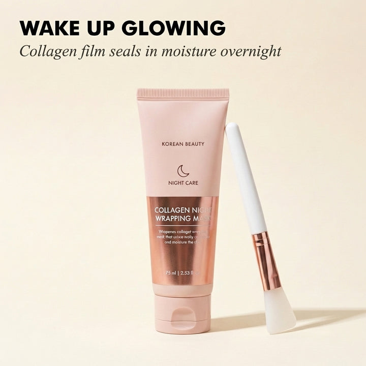 Dewpeel™ – Collagen Wrapping Night Mask | Glow, Firm &amp; Peel-Off Overnight Skin Treatment