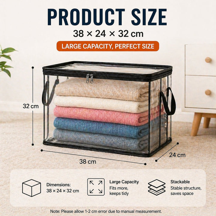 ClearNest™ – Heavy-Duty Clear Stackable Storage Bag for Clothes &amp; Moving + 50% OFF