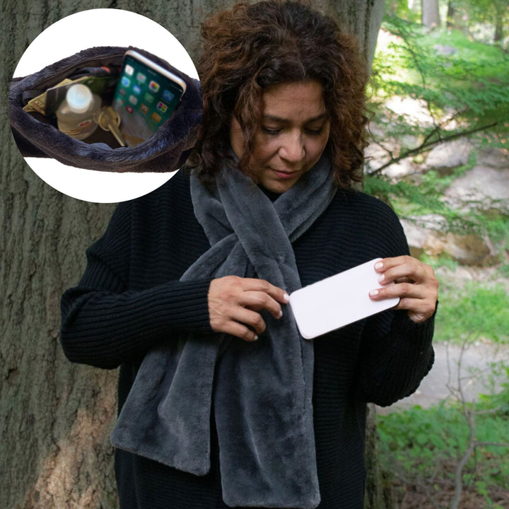 The AuraFaux Fur Scarf - Hidden Pocket, Luxurious Faux Fur, and Promotion +50% OFF