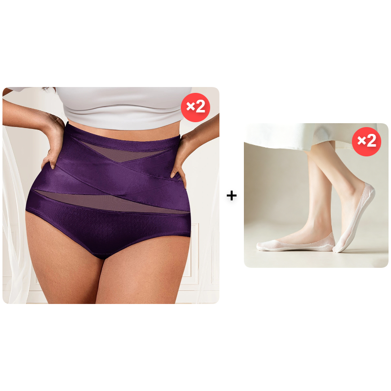 Silhova – High-Waist Cross-Compression Tummy Control Panties + 1+1  FREE