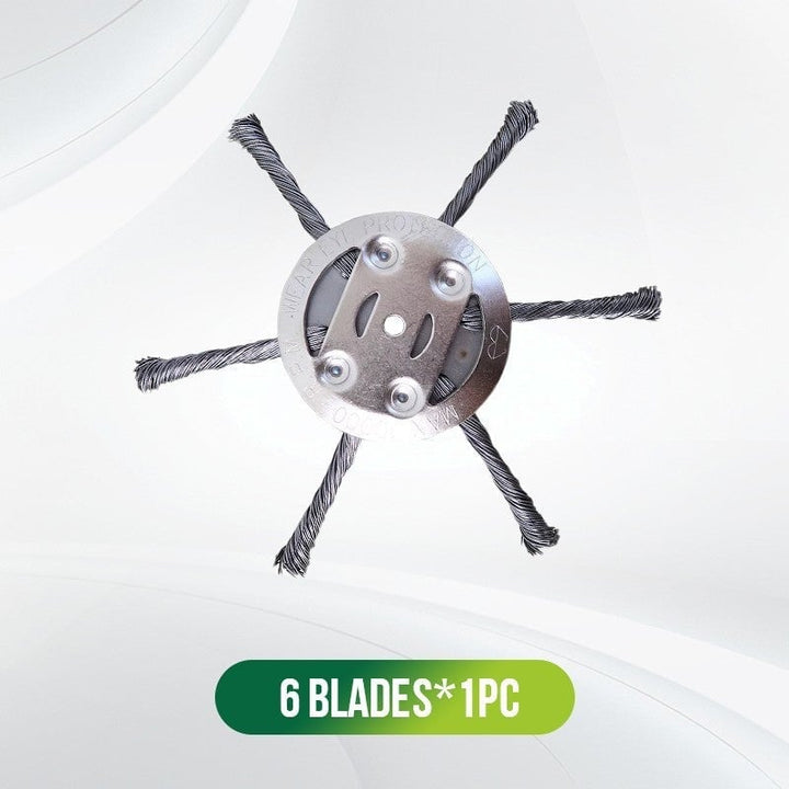 6-Inch Steel Wire Brush Cutter Trimmer Head - Universal Fit Weed Wacker Attachment - 1+1 FREE