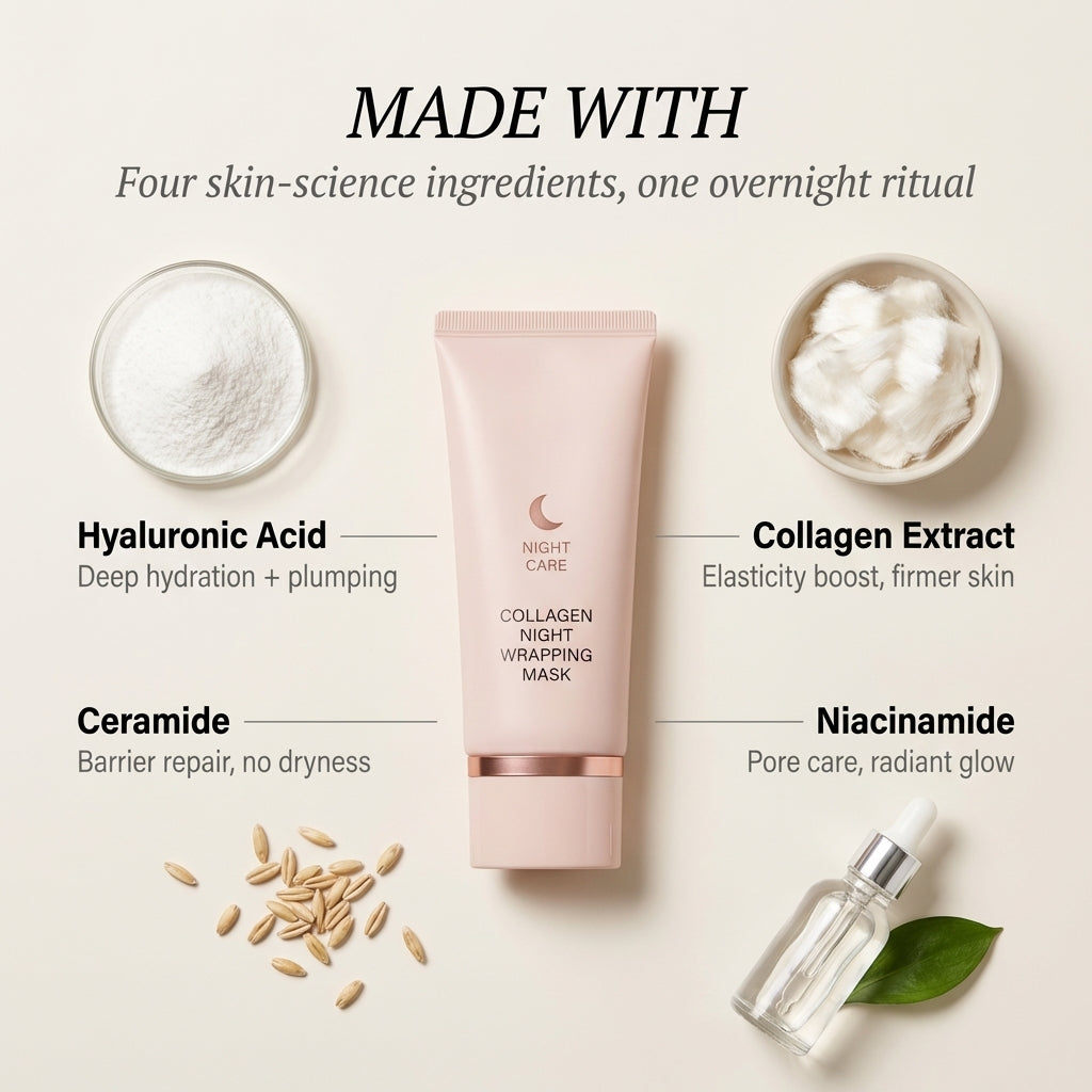 Dewpeel™ – Collagen Wrapping Night Mask | Glow, Firm &amp; Peel-Off Overnight Skin Treatment