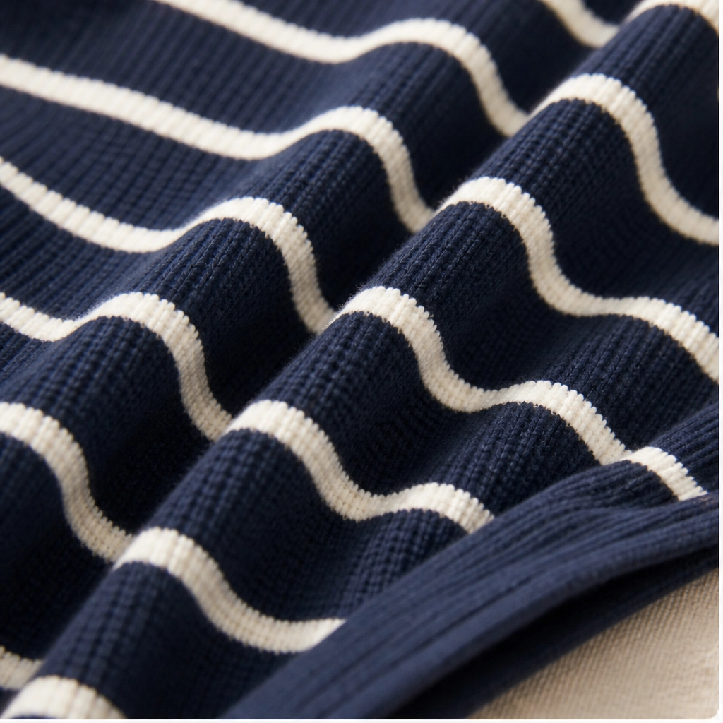 Belmare™ – Ribbed Knit Half-Zip Striped Cap-Sleeve Mini Dress with Pockets + 50% OFF