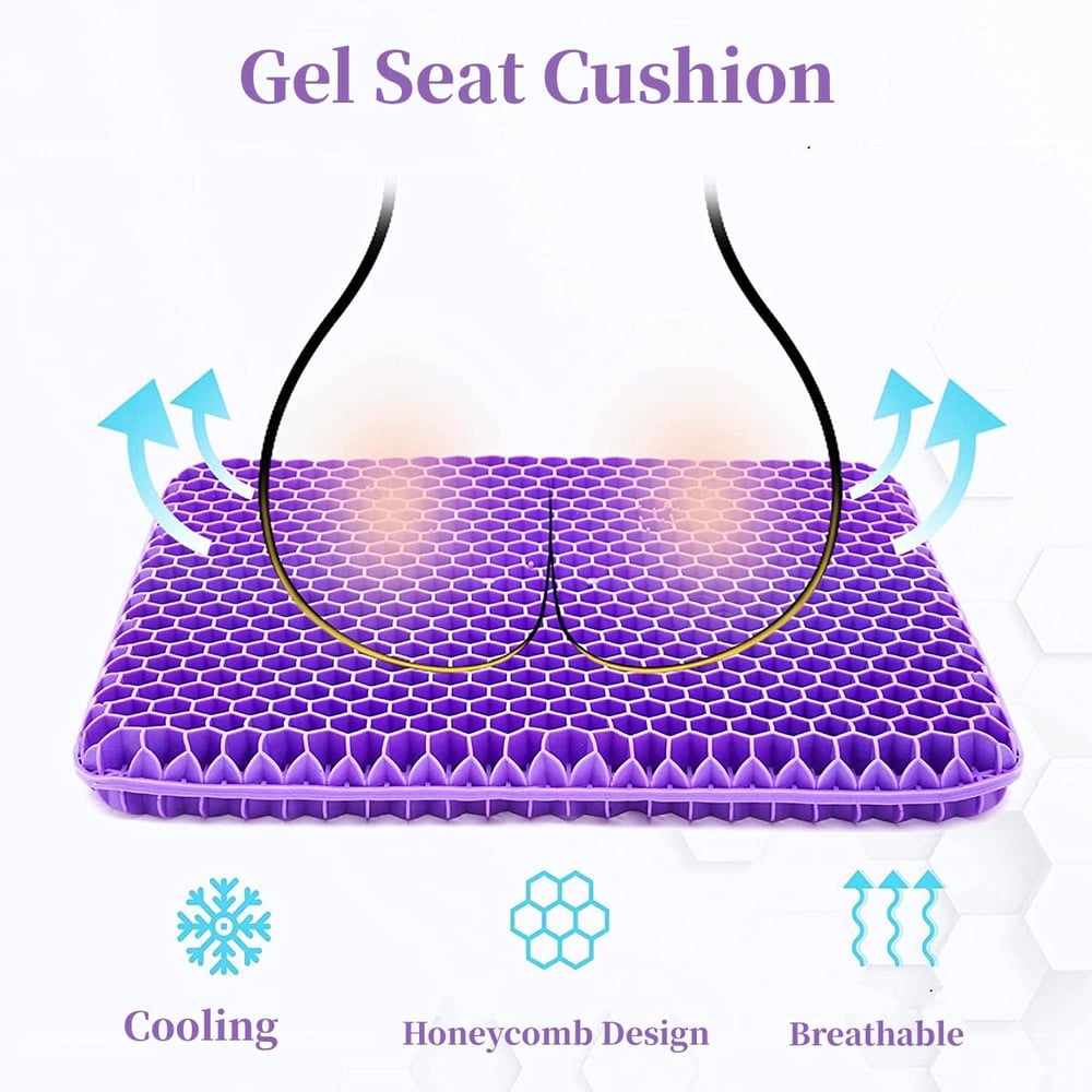 Hivecore™ – Double-Layer Honeycomb Gel Seat Cushion for All-Day Comfort &amp; Pain Relief + 50% OFF