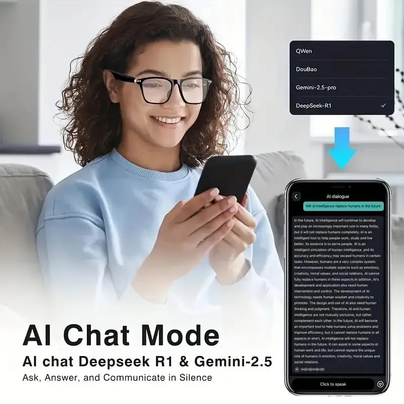 AI Interpretation Smart Glasses - Speak 160 Languages &amp; AI Chat + 50% OFF