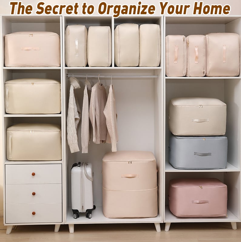 The AuraMax Compression Organizer - Ultra Space Saving, Self-Compression, and Large Khaki Size + 50% OFF